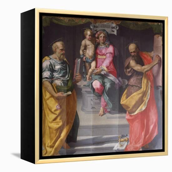 Madonna and Child Between Saints Peter and Paul-Daniele Da Volterra-Framed Premier Image Canvas