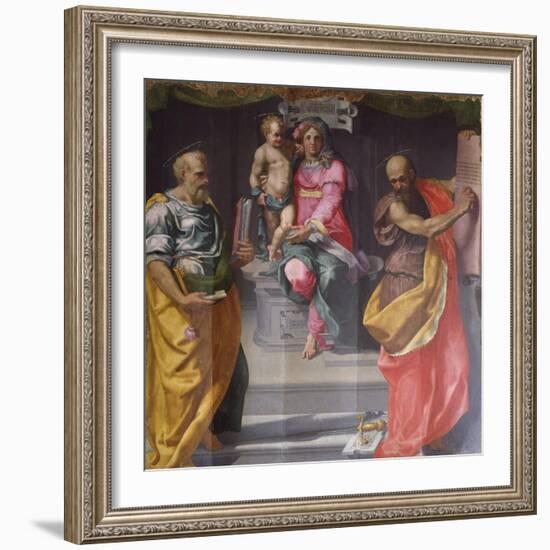 Madonna and Child Between Saints Peter and Paul-Daniele Da Volterra-Framed Giclee Print