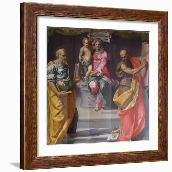 Madonna and Child Between Saints Peter and Paul-Daniele Da Volterra-Framed Giclee Print