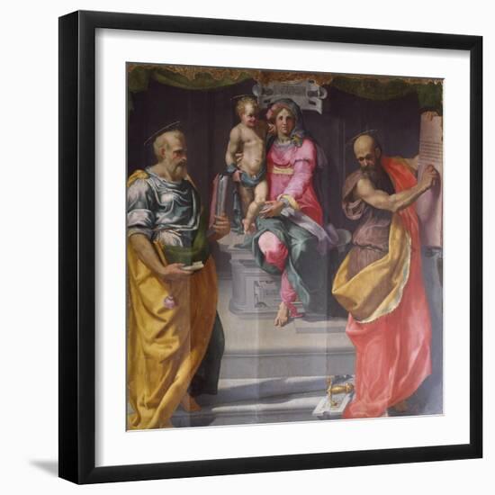 Madonna and Child Between Saints Peter and Paul-Daniele Da Volterra-Framed Giclee Print