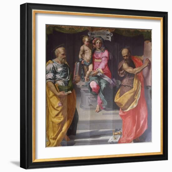 Madonna and Child Between Saints Peter and Paul-Daniele Da Volterra-Framed Giclee Print