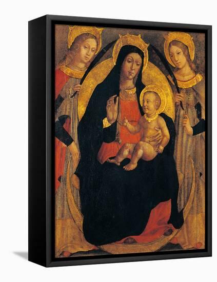 Madonna and Child Between St Apollonia and St Lucy-null-Framed Premier Image Canvas