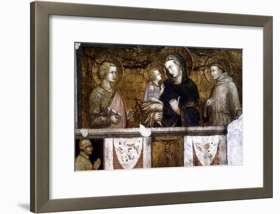 Madonna and Child Between St Francis and St John the Evangelist, C1320S-Pietro Lorenzetti-Framed Giclee Print