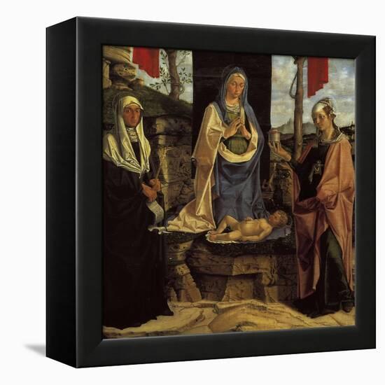 Madonna and Child Between St Monica and St Mary Magdalene-Correggio-Framed Premier Image Canvas