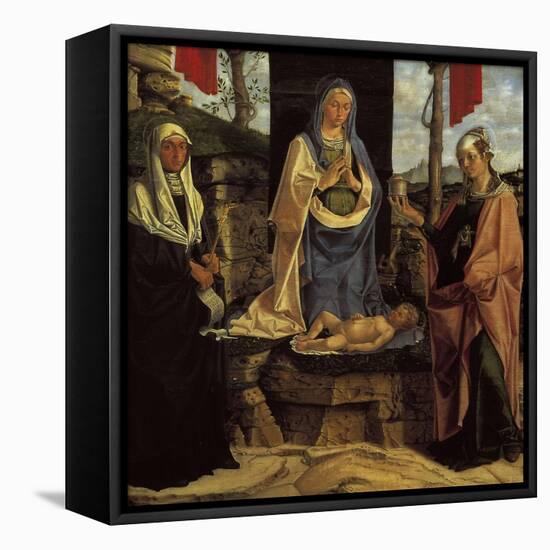 Madonna and Child Between St Monica and St Mary Magdalene-Correggio-Framed Premier Image Canvas