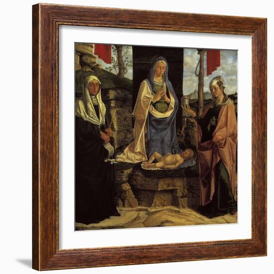 Madonna and Child Between St Monica and St Mary Magdalene-Correggio-Framed Giclee Print
