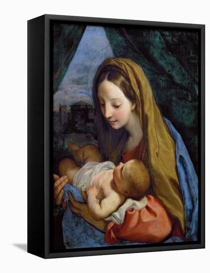 Madonna and Child, C.1660 (Oil on Canvas)-Carlo Maratta or Maratti-Framed Premier Image Canvas
