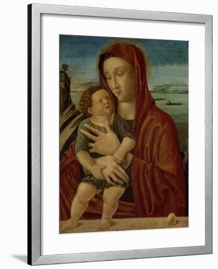 Madonna and Child, Circle of Giovanni Bellini-Giovanni Bellini-Framed Art Print