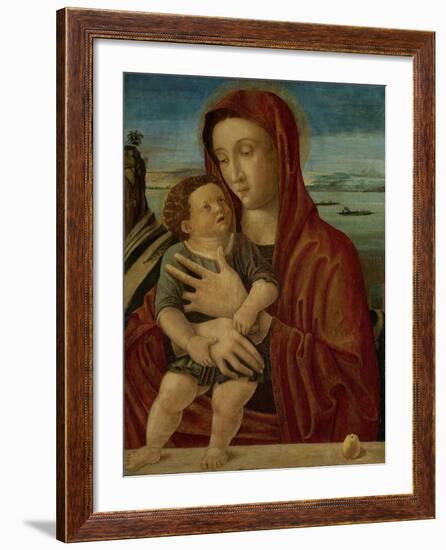 Madonna and Child, Circle of Giovanni Bellini-Giovanni Bellini-Framed Art Print