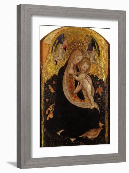 Madonna and Child Crowned by Two Angels (Madonna of the Quail)-Antonio Pisani Pisanello-Framed Giclee Print