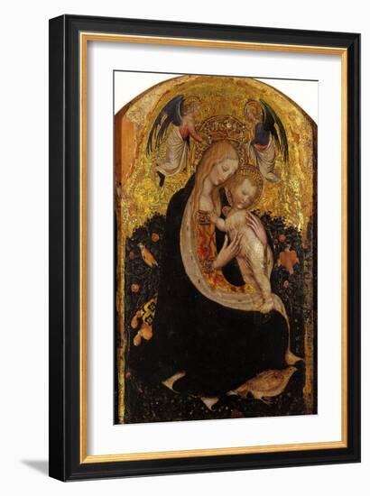 Madonna and Child Crowned by Two Angels (Madonna of the Quail)-Antonio Pisani Pisanello-Framed Giclee Print