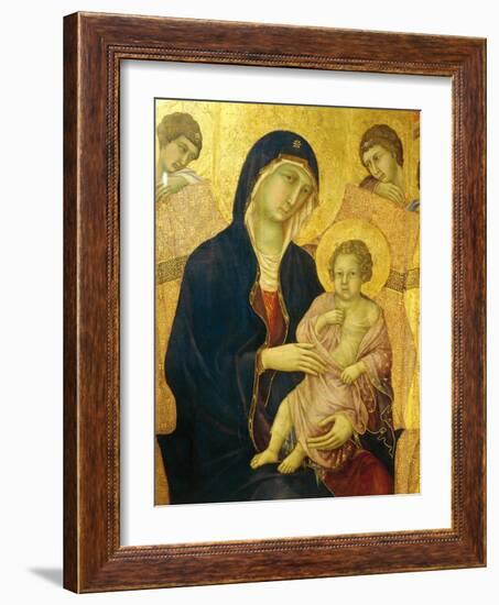 Madonna and Child, Detail from the Maesta' of Duccio Altarpiece in the Cathedral of Siena-Duccio Di buoninsegna-Framed Giclee Print