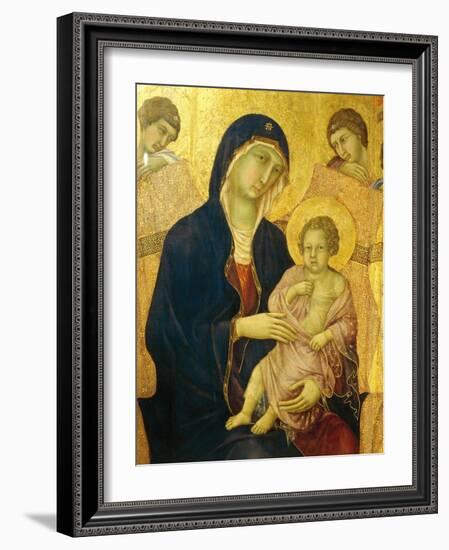 Madonna and Child, Detail from the Maesta' of Duccio Altarpiece in the Cathedral of Siena-Duccio Di buoninsegna-Framed Giclee Print