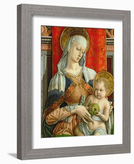 Madonna and Child, Detail from the Sant'Emidio Polyptych, 1473-Carlo Crivelli-Framed Giclee Print