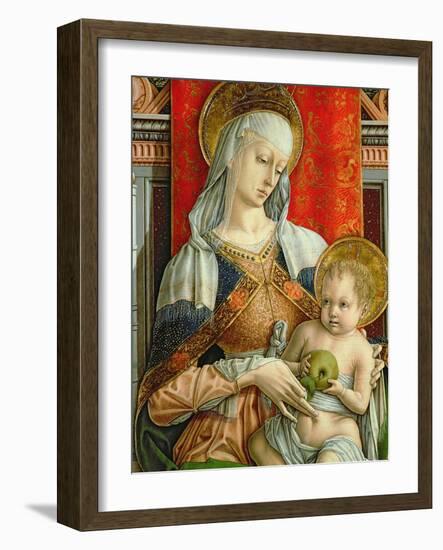 Madonna and Child, Detail from the Sant'Emidio Polyptych, 1473-Carlo Crivelli-Framed Giclee Print