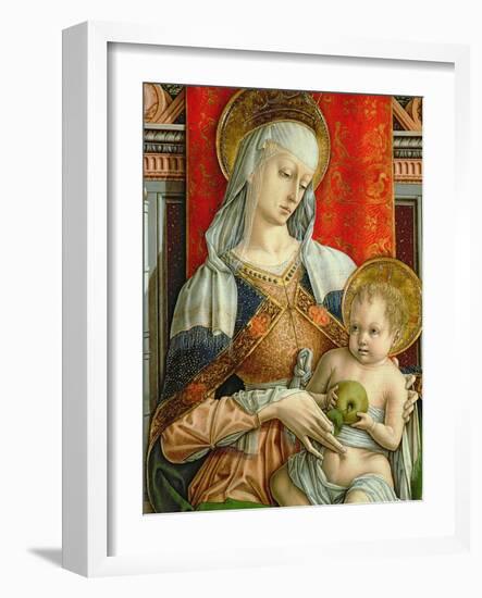 Madonna and Child, Detail from the Sant'Emidio Polyptych, 1473-Carlo Crivelli-Framed Giclee Print