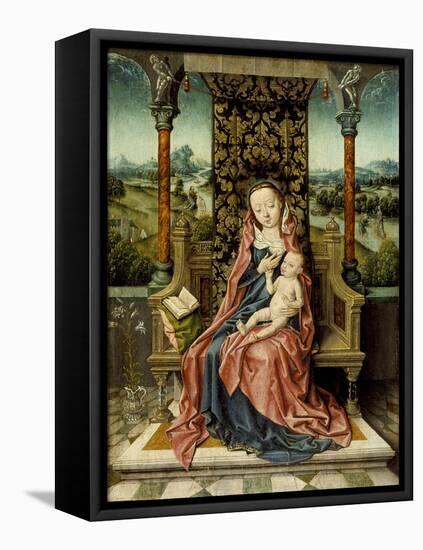 Madonna and Child Enthroned, c.1510-Albrecht Bouts-Framed Premier Image Canvas
