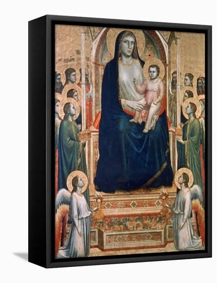 Madonna and Child Enthroned, C1300-1303-Giotto-Framed Premier Image Canvas