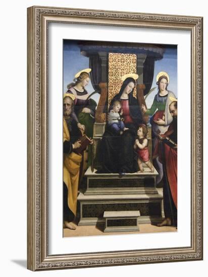 Madonna and Child Enthroned with Saints, Altarpiece-Raphael-Framed Art Print