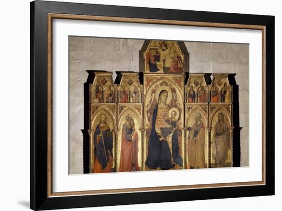 Madonna and Child Enthroned with St James, St Luke the Evangelist, St Peter and John Baptist, 1350-Taddeo Gaddi-Framed Giclee Print