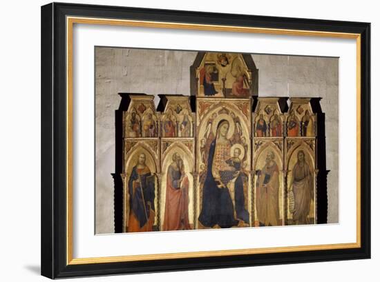 Madonna and Child Enthroned with St James, St Luke the Evangelist, St Peter and John Baptist, 1350-Taddeo Gaddi-Framed Giclee Print