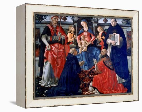 Madonna and Child Enthroned with the Saints, 1483-Domenico Ghirlandaio-Framed Premier Image Canvas