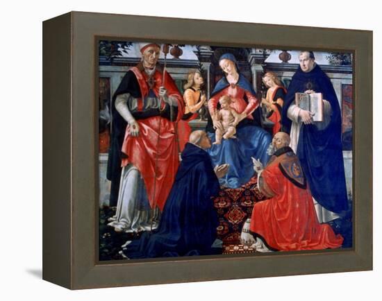 Madonna and Child Enthroned with the Saints, 1483-Domenico Ghirlandaio-Framed Premier Image Canvas