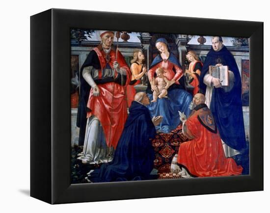 Madonna and Child Enthroned with the Saints, 1483-Domenico Ghirlandaio-Framed Premier Image Canvas