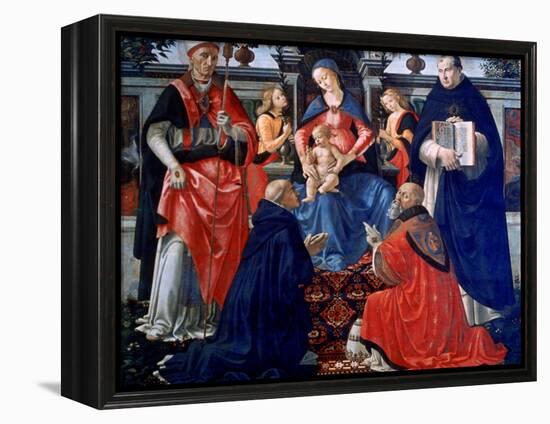 Madonna and Child Enthroned with the Saints, 1483-Domenico Ghirlandaio-Framed Premier Image Canvas