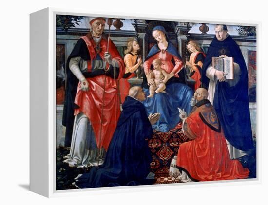 Madonna and Child Enthroned with the Saints, 1483-Domenico Ghirlandaio-Framed Premier Image Canvas