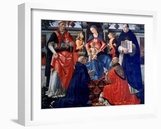 Madonna and Child Enthroned with the Saints, 1483-Domenico Ghirlandaio-Framed Giclee Print