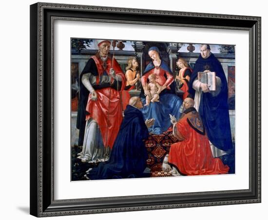 Madonna and Child Enthroned with the Saints, 1483-Domenico Ghirlandaio-Framed Giclee Print