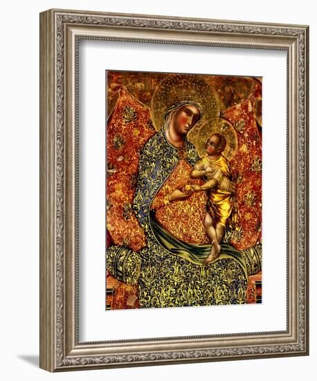 Madonna and Child Enthroned with Two Angels-Paolo Veneziano-Framed Giclee Print