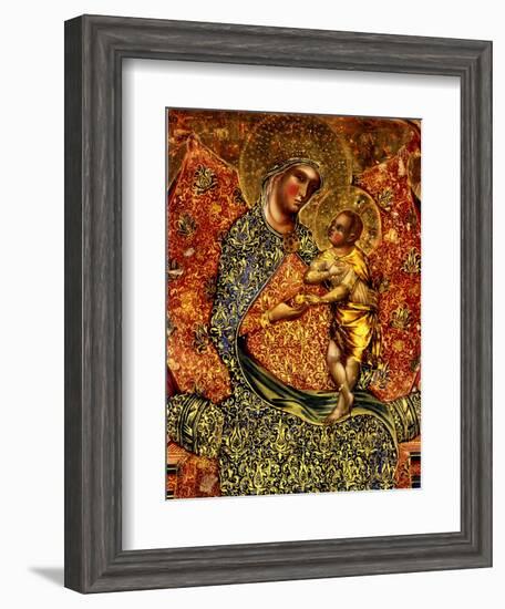 Madonna and Child Enthroned with Two Angels-Paolo Veneziano-Framed Giclee Print