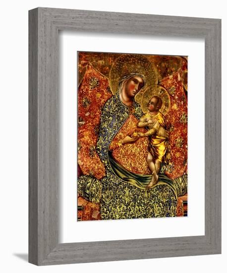 Madonna and Child Enthroned with Two Angels-Paolo Veneziano-Framed Giclee Print