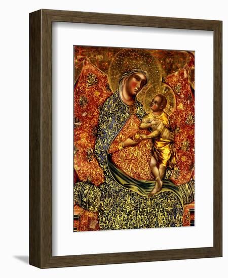 Madonna and Child Enthroned with Two Angels-Paolo Veneziano-Framed Giclee Print