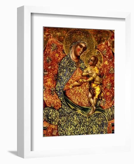 Madonna and Child Enthroned with Two Angels-Paolo Veneziano-Framed Giclee Print