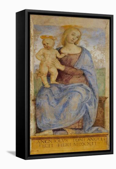 Madonna and Child Enthroned-Pietro Perugino-Framed Premier Image Canvas