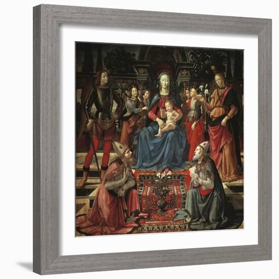 Madonna and Child Enthroned-Domenico Ghirlandaio-Framed Giclee Print