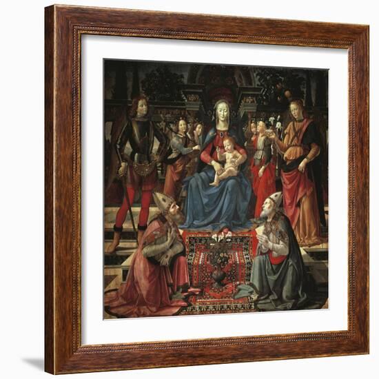 Madonna and Child Enthroned-Domenico Ghirlandaio-Framed Giclee Print