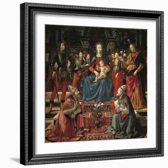 Madonna and Child Enthroned-Domenico Ghirlandaio-Framed Giclee Print