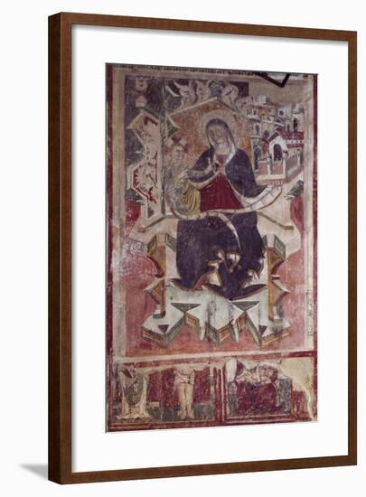 Madonna and Child Fresco in the Church of St Francis, Amatrice, Italy-null-Framed Giclee Print