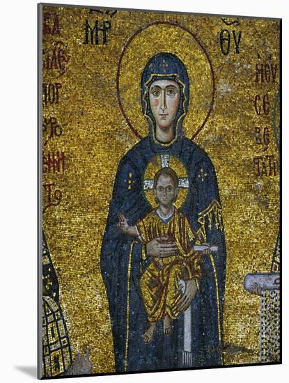 Madonna and Child, from the Votive Mosaic in the South Gallery, Byzantine, 12th Century-null-Mounted Giclee Print