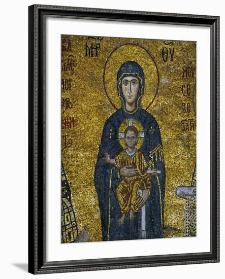 Madonna and Child, from the Votive Mosaic in the South Gallery, Byzantine, 12th Century-null-Framed Giclee Print