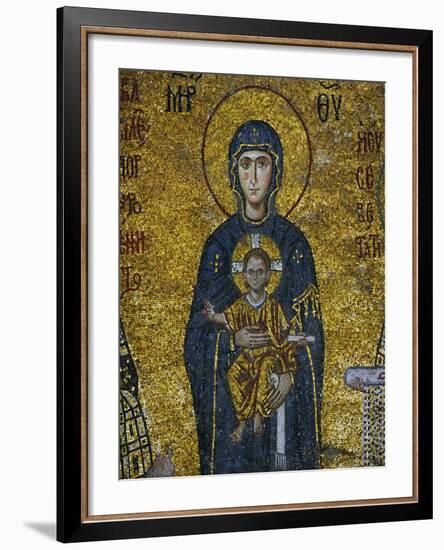 Madonna and Child, from the Votive Mosaic in the South Gallery, Byzantine, 12th Century-null-Framed Giclee Print