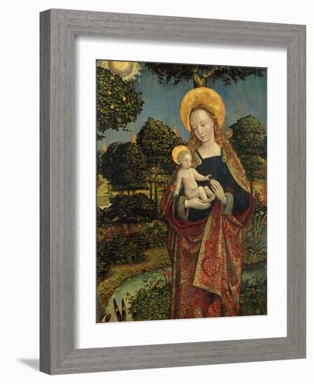 Madonna and Child in a Landscape, 1470 (Tempera on Panel)-German School-Framed Giclee Print