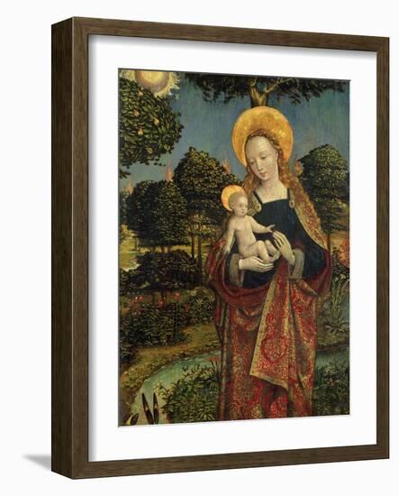 Madonna and Child in a Landscape, 1470 (Tempera on Panel)-German School-Framed Giclee Print