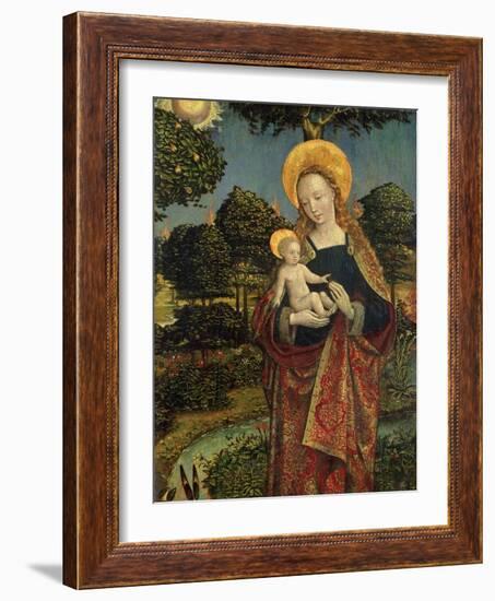 Madonna and Child in a Landscape, 1470 (Tempera on Panel)-German School-Framed Giclee Print