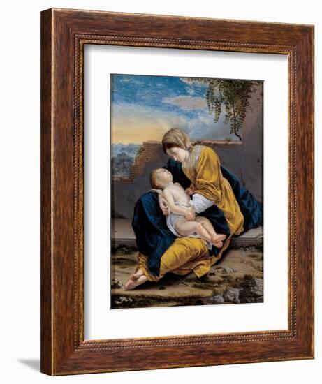 Madonna and Child in a Landscape, 1621-1624-Orazio Gentileschi-Framed Giclee Print