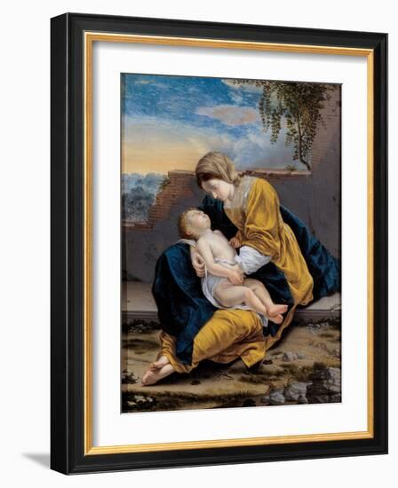 Madonna and Child in a Landscape, 1621-1624-Orazio Gentileschi-Framed Giclee Print